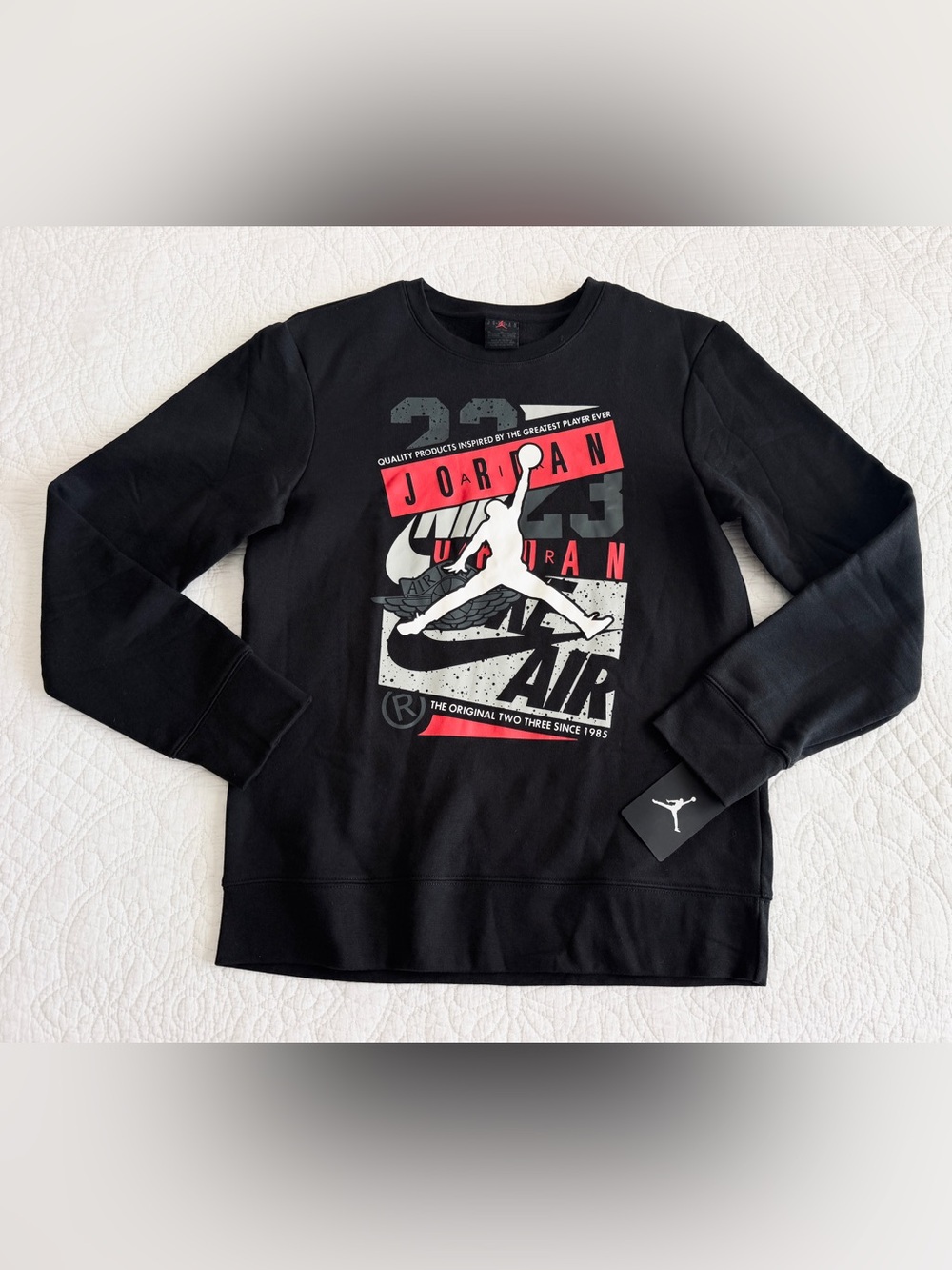 Jordan Boys Hoodie Black XL Graphic Michael Jordan Sweatshirt 95A699-023 NWT $50